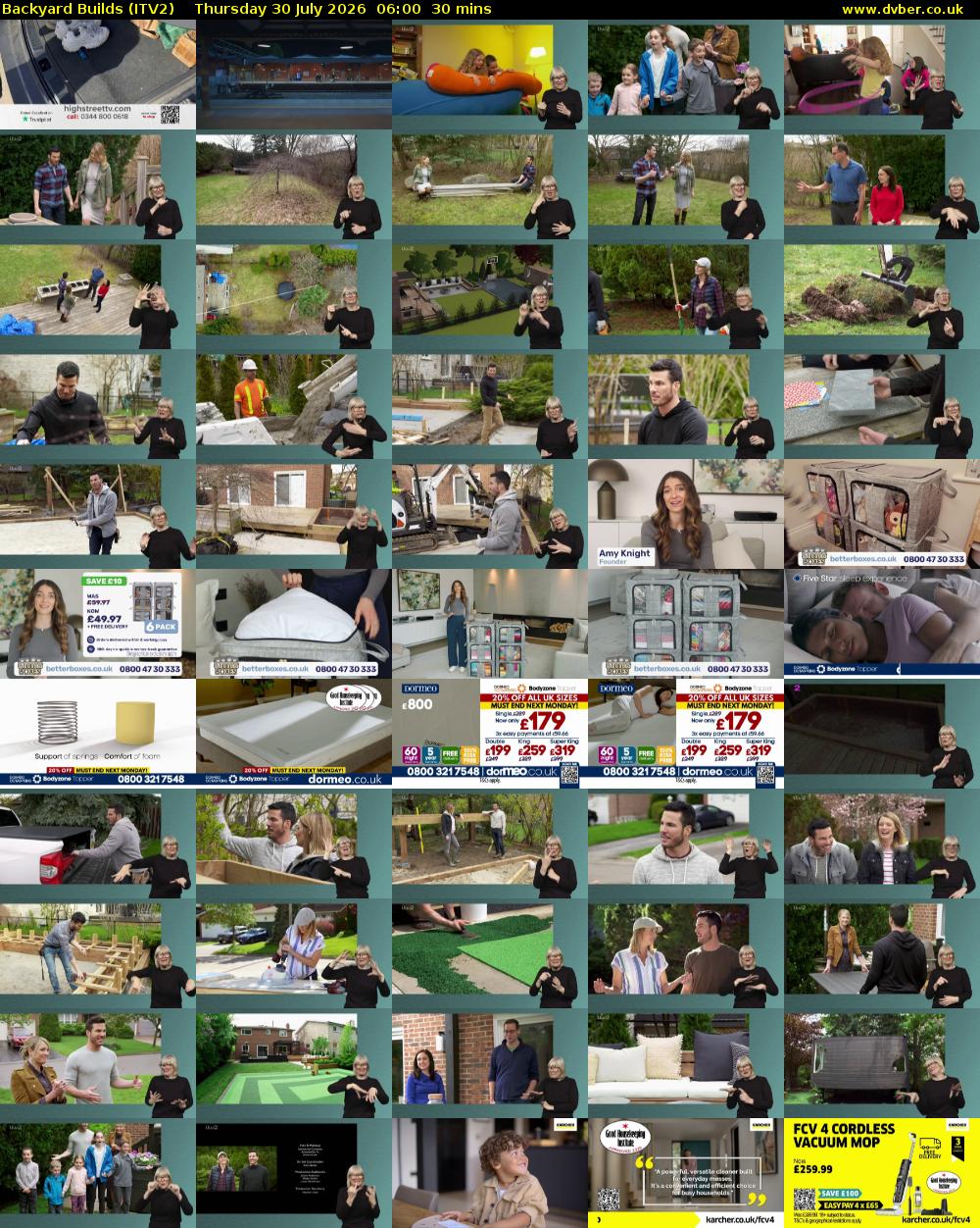 Backyard Builds (ITV2) Thursday 30 July 2026 06:00 - 06:30