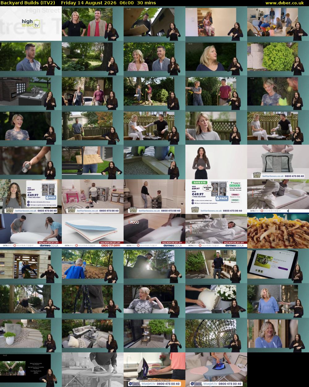 Backyard Builds (ITV2) Friday 14 August 2026 06:00 - 06:30