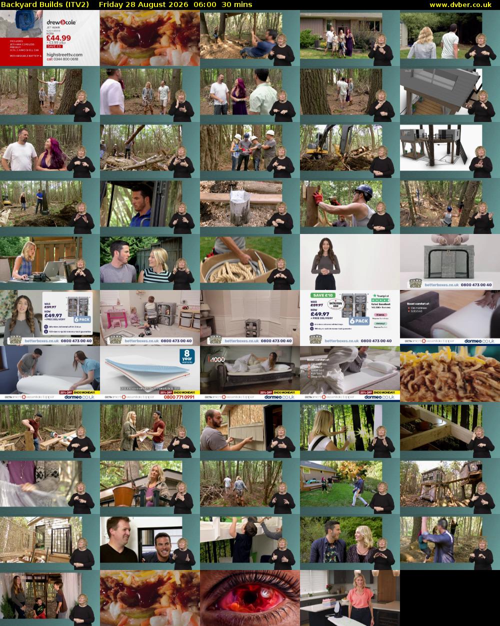 Backyard Builds (ITV2) Friday 28 August 2026 06:00 - 06:30