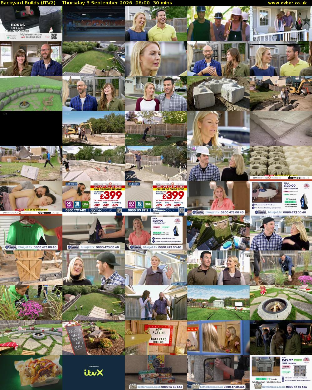 Backyard Builds (ITV2) Thursday 3 September 2026 06:00 - 06:30