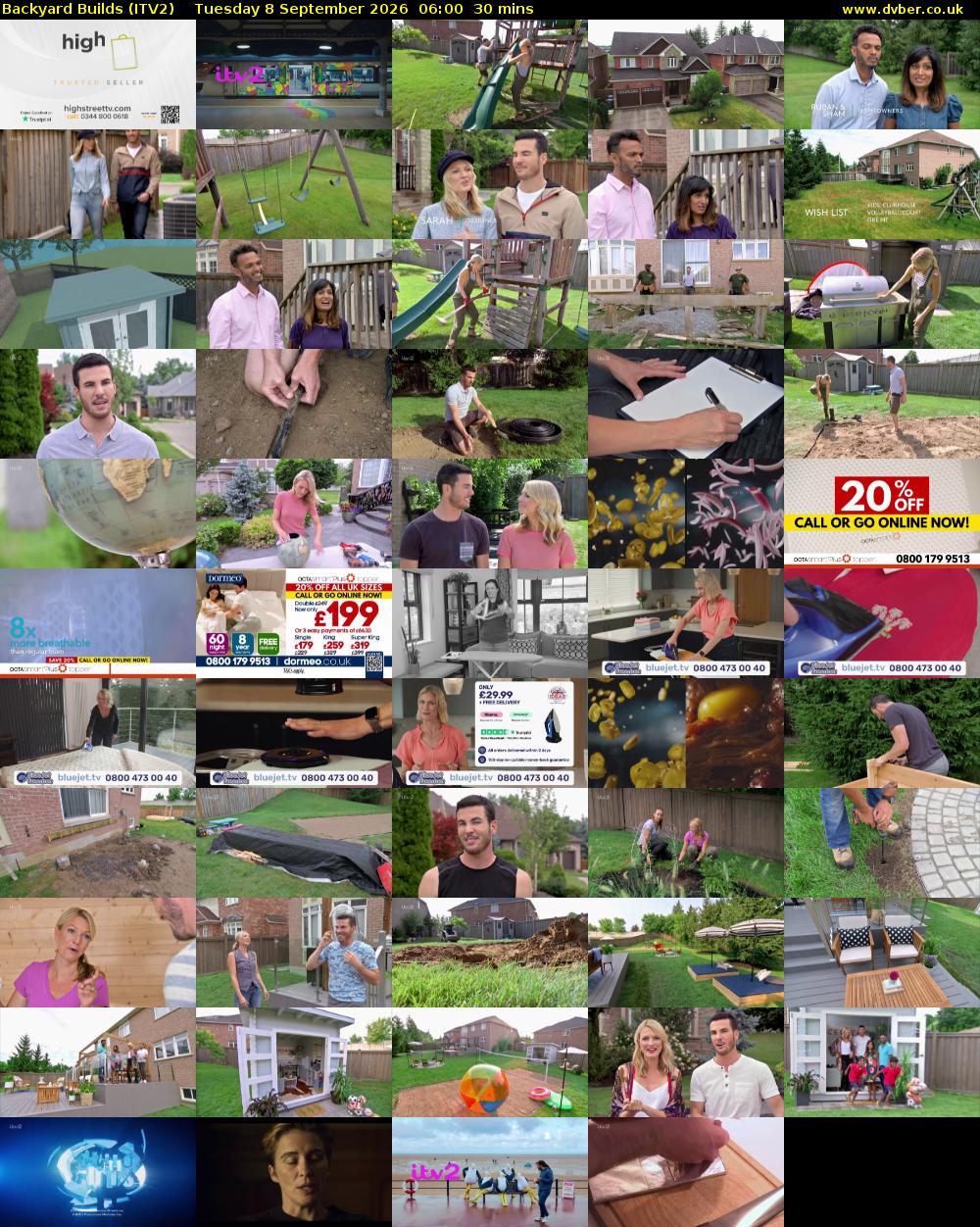 Backyard Builds (ITV2) Tuesday 8 September 2026 06:00 - 06:30