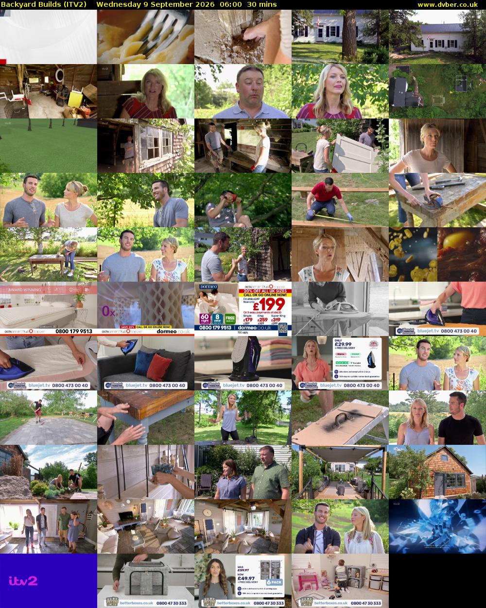 Backyard Builds (ITV2) Wednesday 9 September 2026 06:00 - 06:30