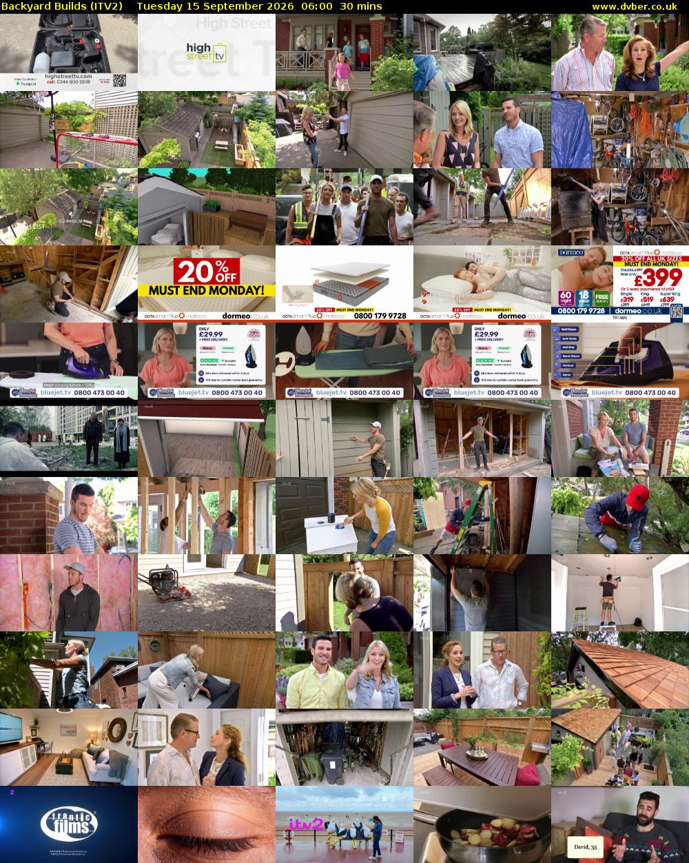 Backyard Builds (ITV2) Tuesday 15 September 2026 06:00 - 06:30
