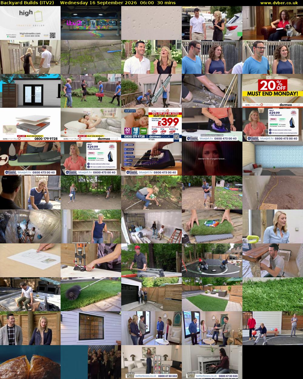 Backyard Builds (ITV2) Wednesday 16 September 2026 06:00 - 06:30