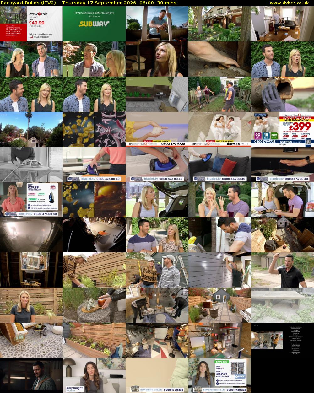 Backyard Builds (ITV2) Thursday 17 September 2026 06:00 - 06:30