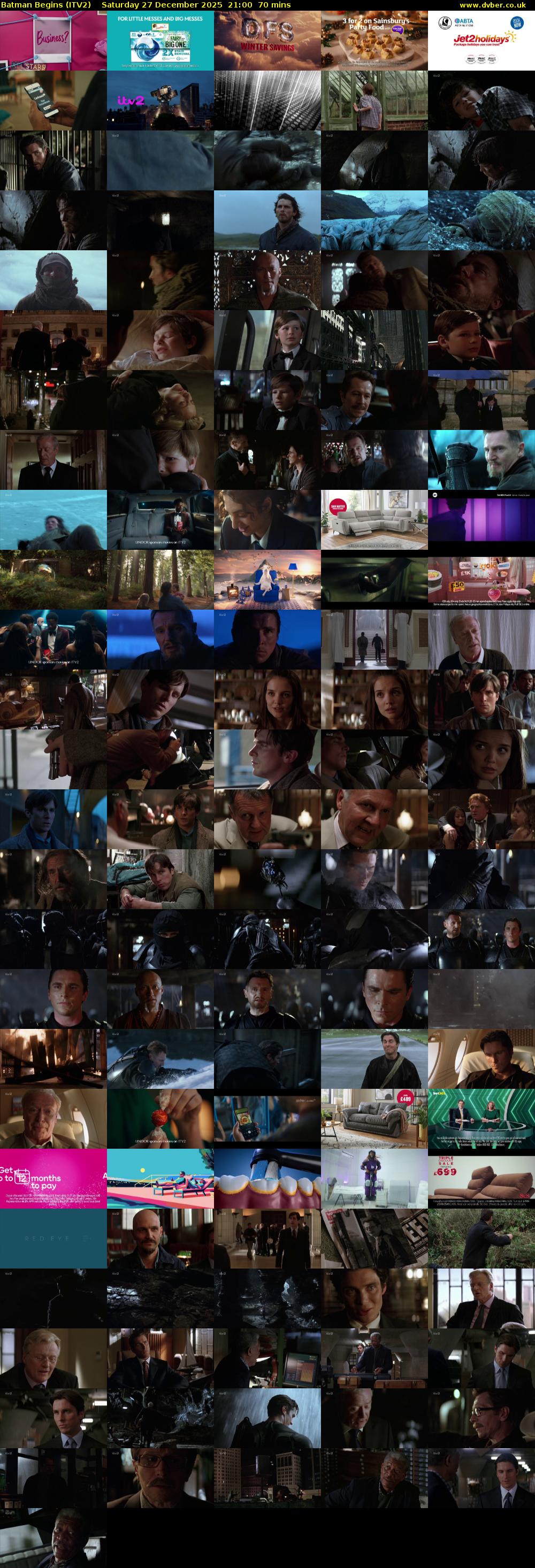 Batman Begins (ITV2) Saturday 27 December 2025 21:00 - 22:10