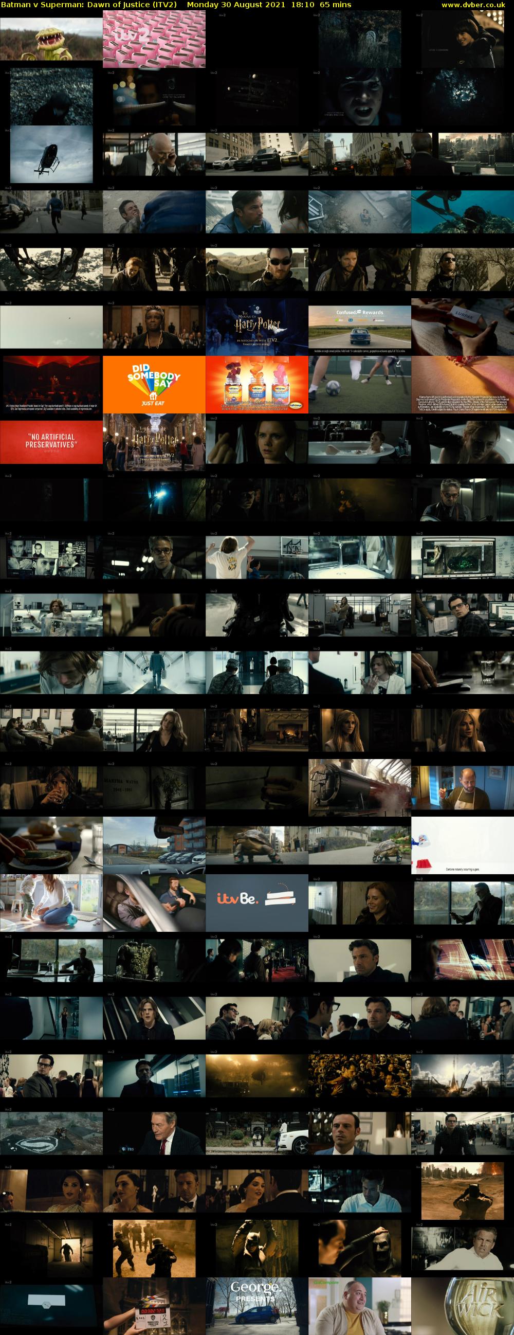 Batman v Superman: Dawn of Justice (ITV2) Monday 30 August 2021 18:10 - 19:15