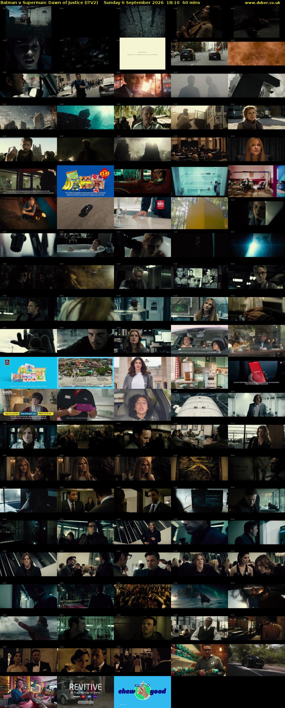 Batman v Superman: Dawn of Justice (ITV2) Sunday 6 September 2026 18:10 - 19:10