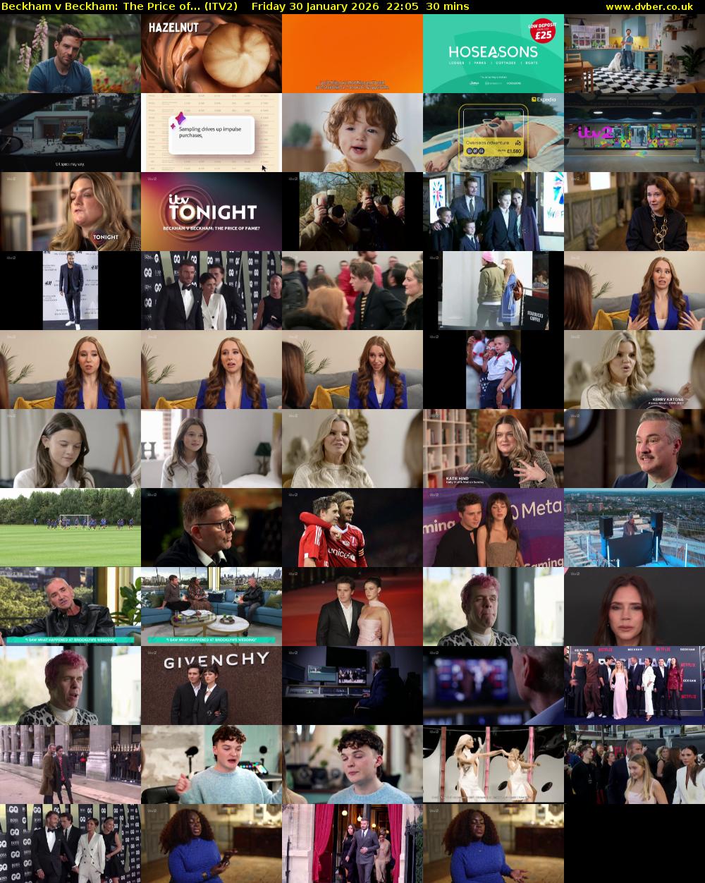 Beckham v Beckham: The Price of... (ITV2) Friday 30 January 2026 22:05 - 22:35