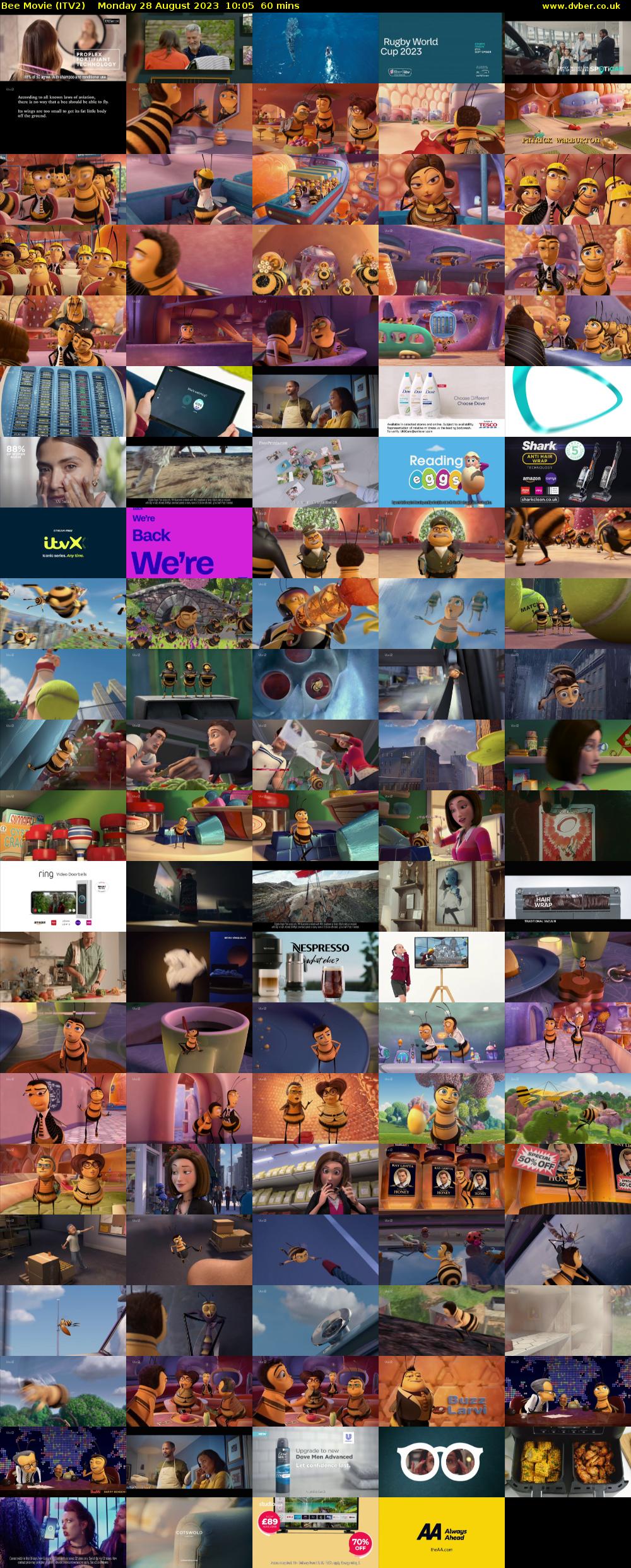 Bee Movie (ITV2) Monday 28 August 2023 10:05 - 11:05