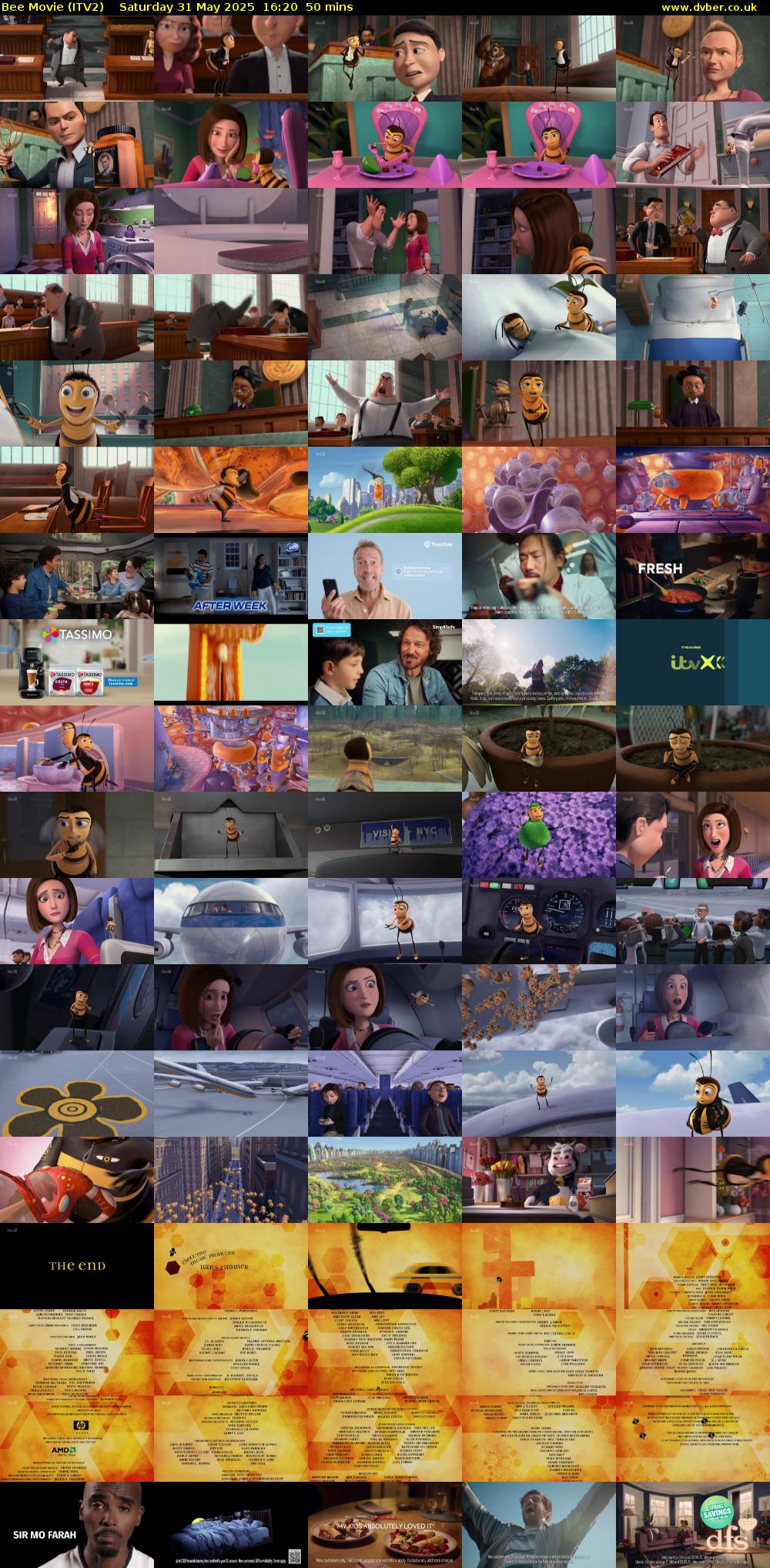 Bee Movie (ITV2) Saturday 31 May 2025 16:20 - 17:10