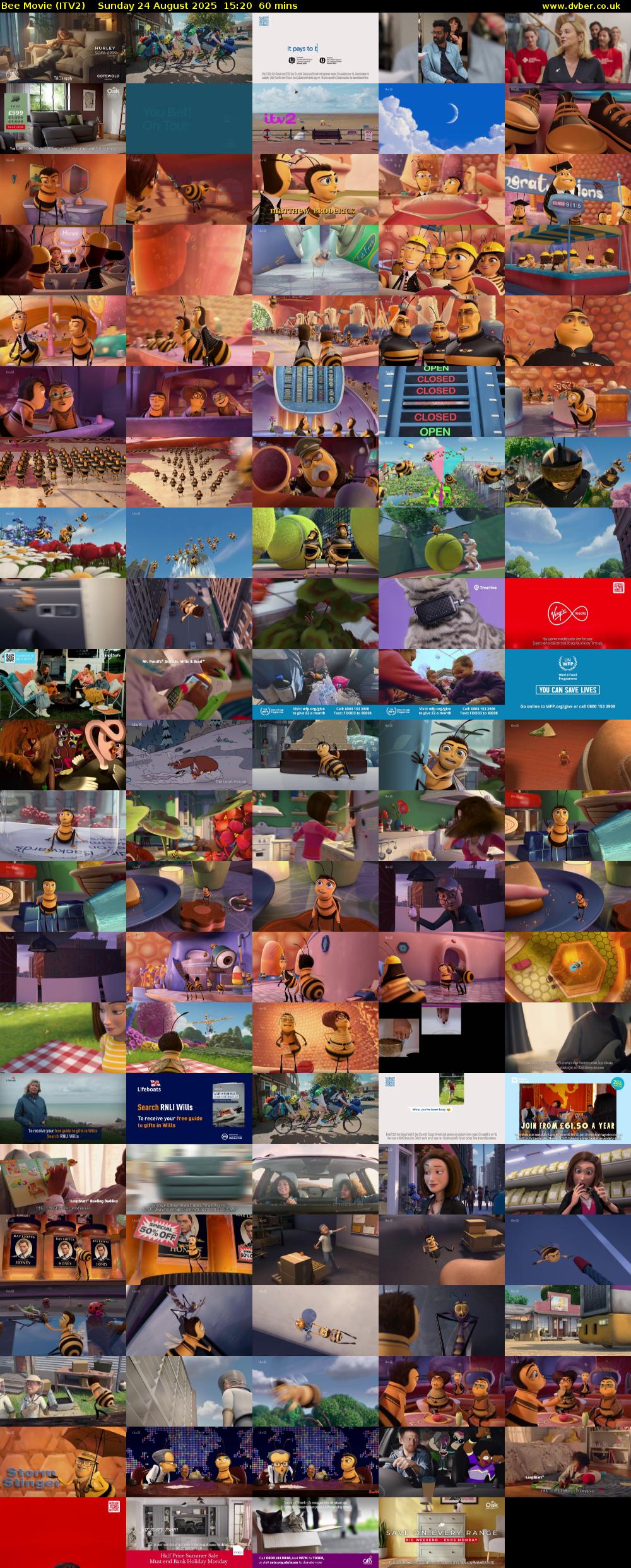 Bee Movie (ITV2) Sunday 24 August 2025 15:20 - 16:20