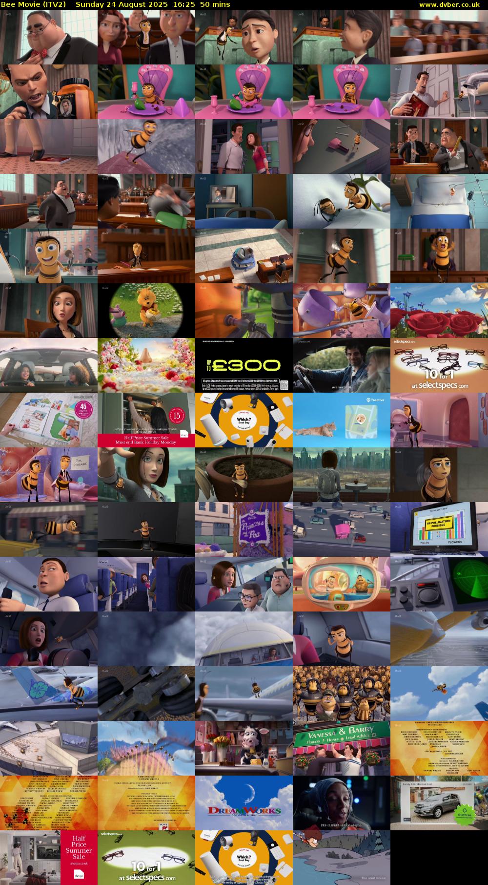 Bee Movie (ITV2) Sunday 24 August 2025 16:25 - 17:15