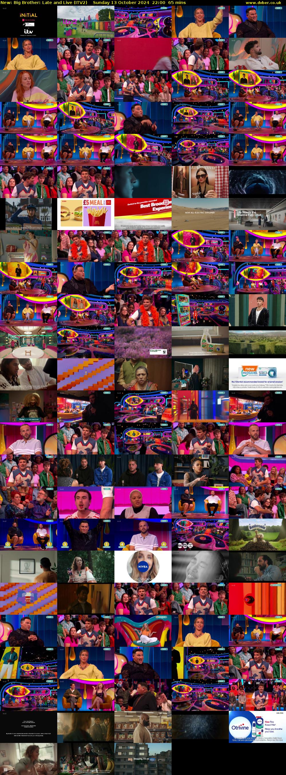 Big Brother: Late and Live (ITV2) Sunday 13 October 2024 22:00 - 23:05
