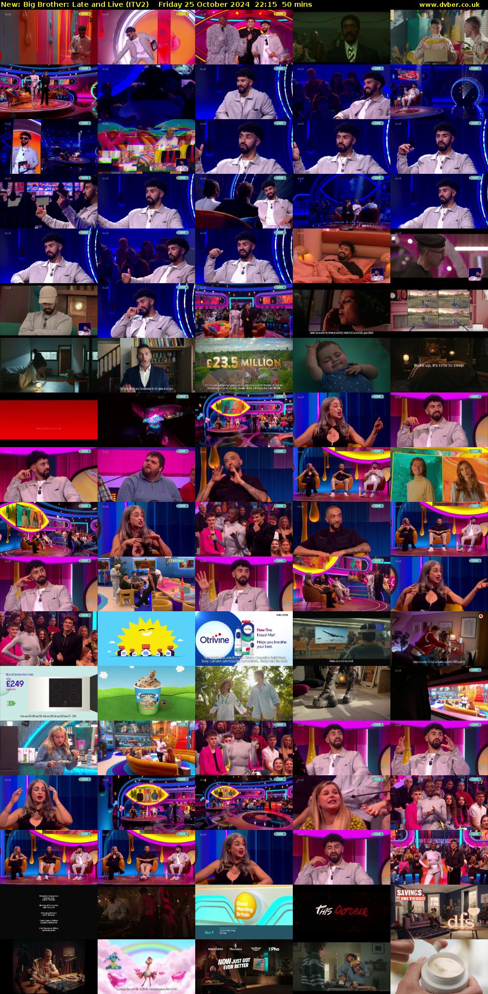Big Brother: Late and Live (ITV2) Friday 25 October 2024 22:15 - 23:05