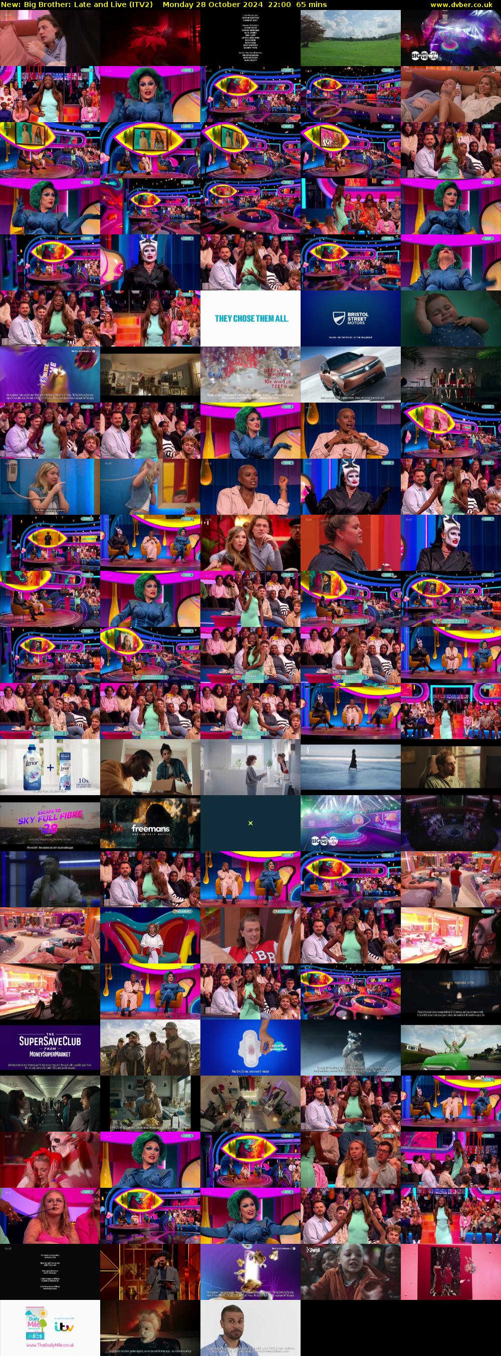Big Brother: Late and Live (ITV2) Monday 28 October 2024 22:00 - 23:05