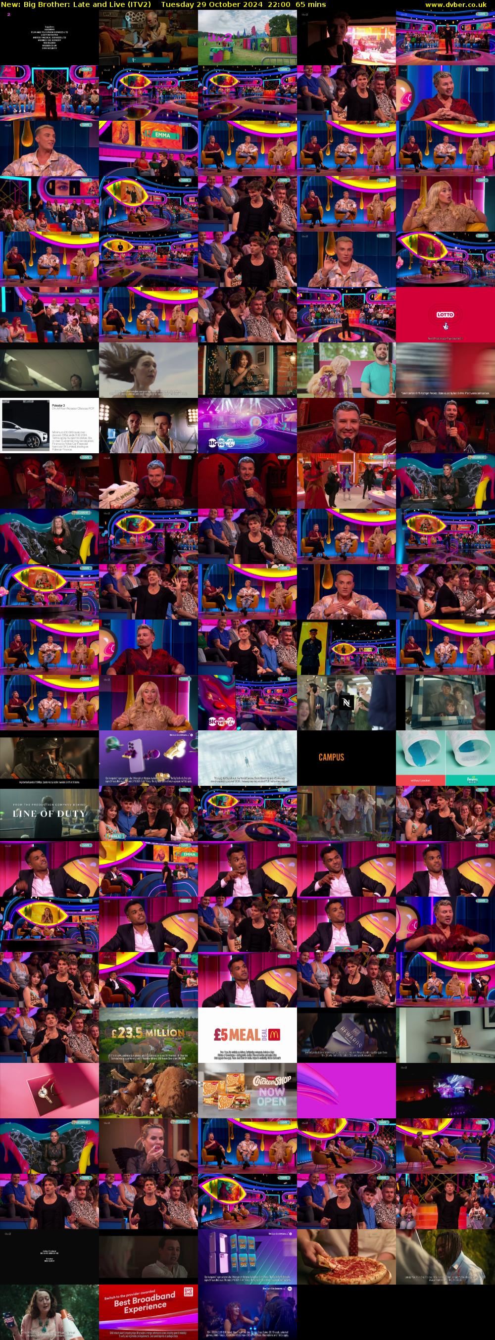 Big Brother: Late and Live (ITV2) Tuesday 29 October 2024 22:00 - 23:05