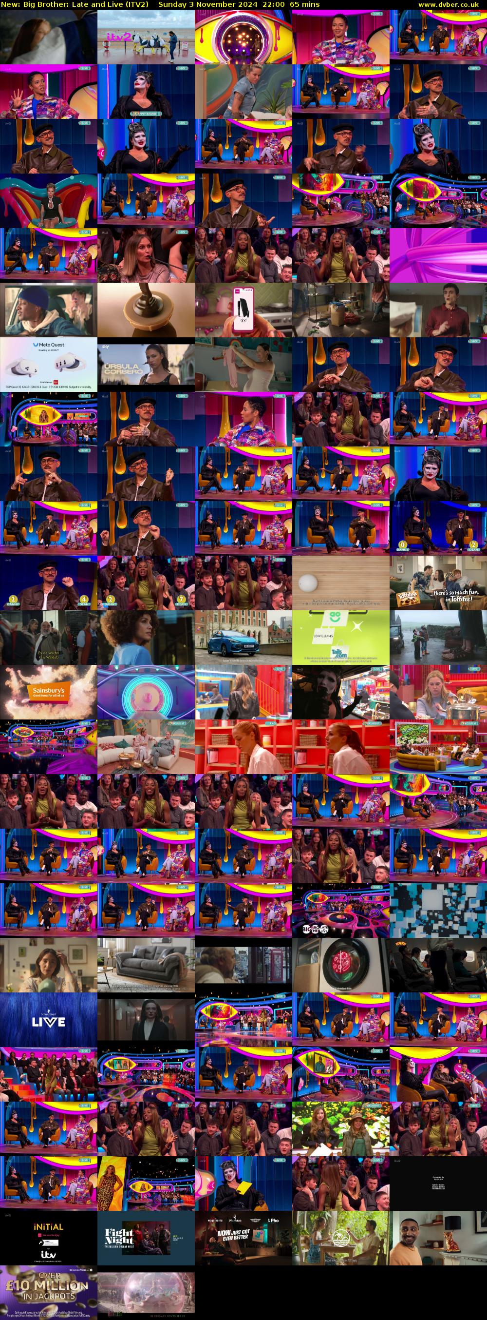 Big Brother: Late and Live (ITV2) Sunday 3 November 2024 22:00 - 23:05