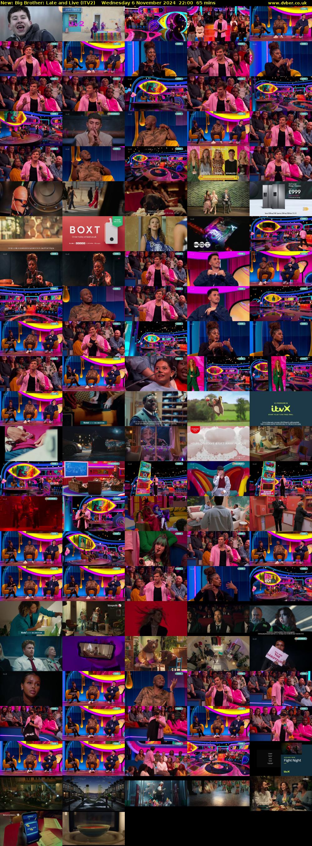 Big Brother: Late and Live (ITV2) Wednesday 6 November 2024 22:00 - 23:05