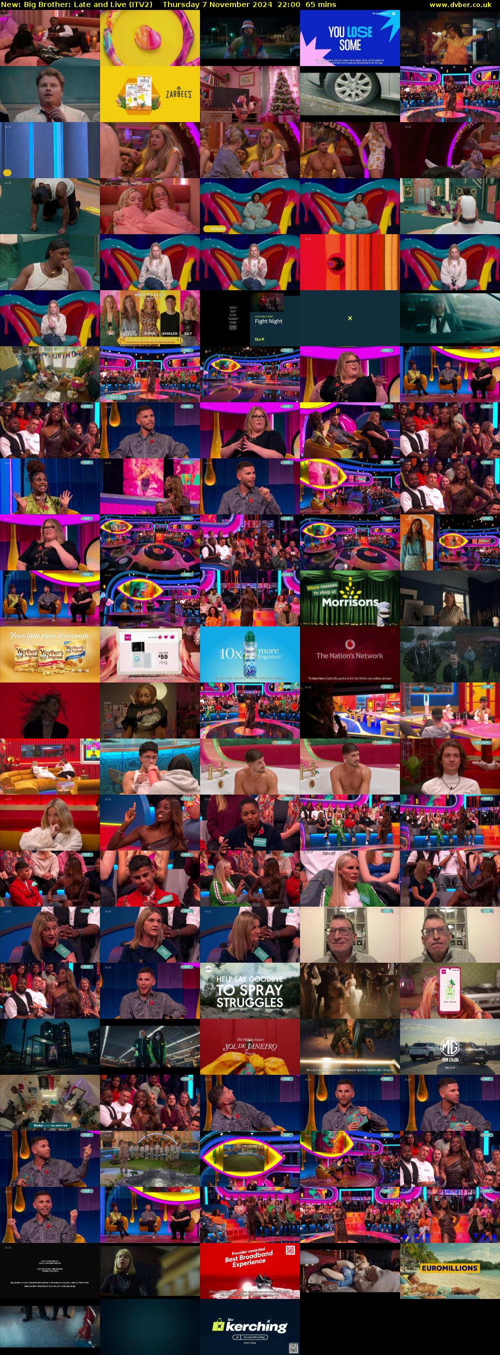 Big Brother: Late and Live (ITV2) Thursday 7 November 2024 22:00 - 23:05