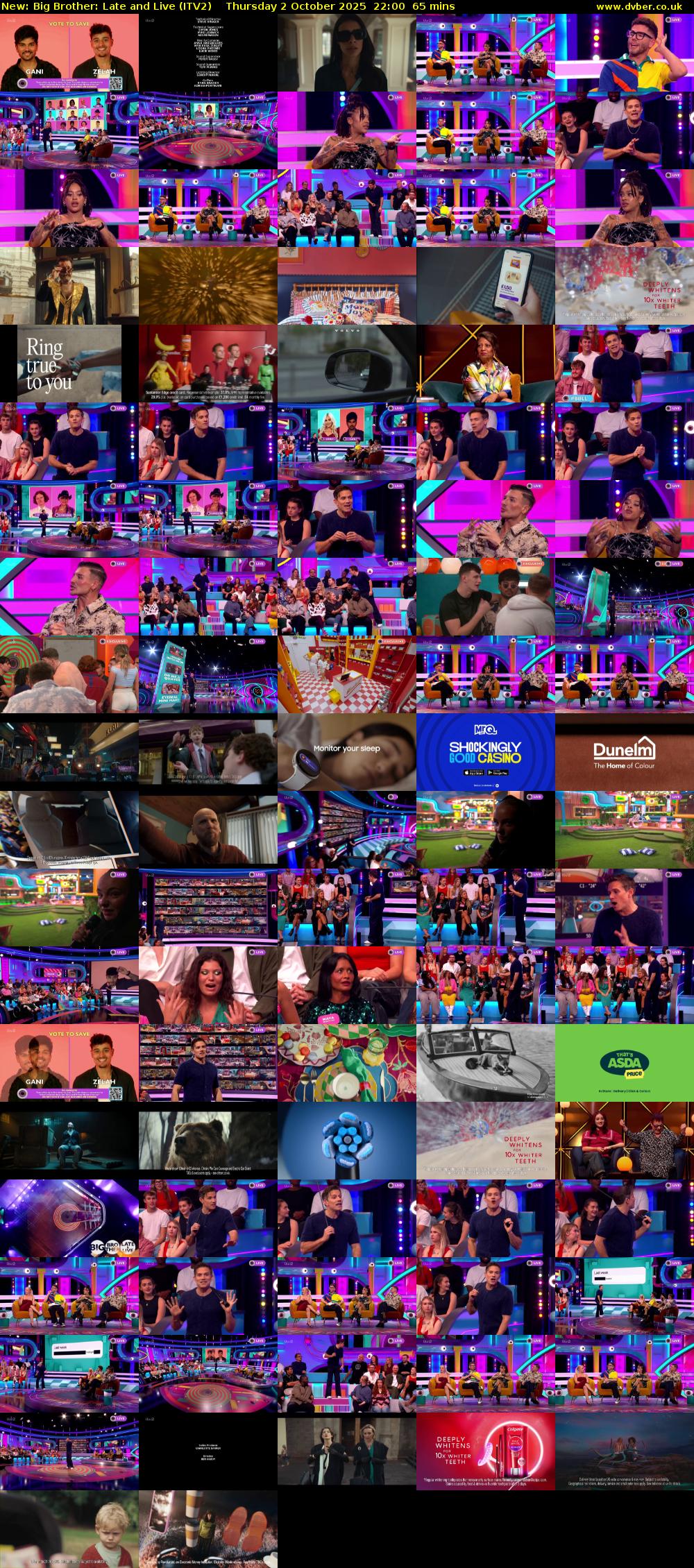 Big Brother: Late and Live (ITV2) Thursday 2 October 2025 22:00 - 23:05