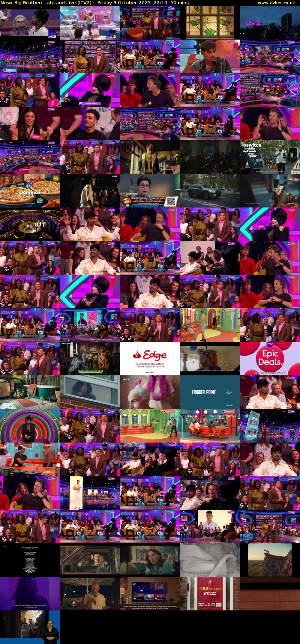 Big Brother: Late and Live (ITV2) Friday 3 October 2025 22:15 - 23:05