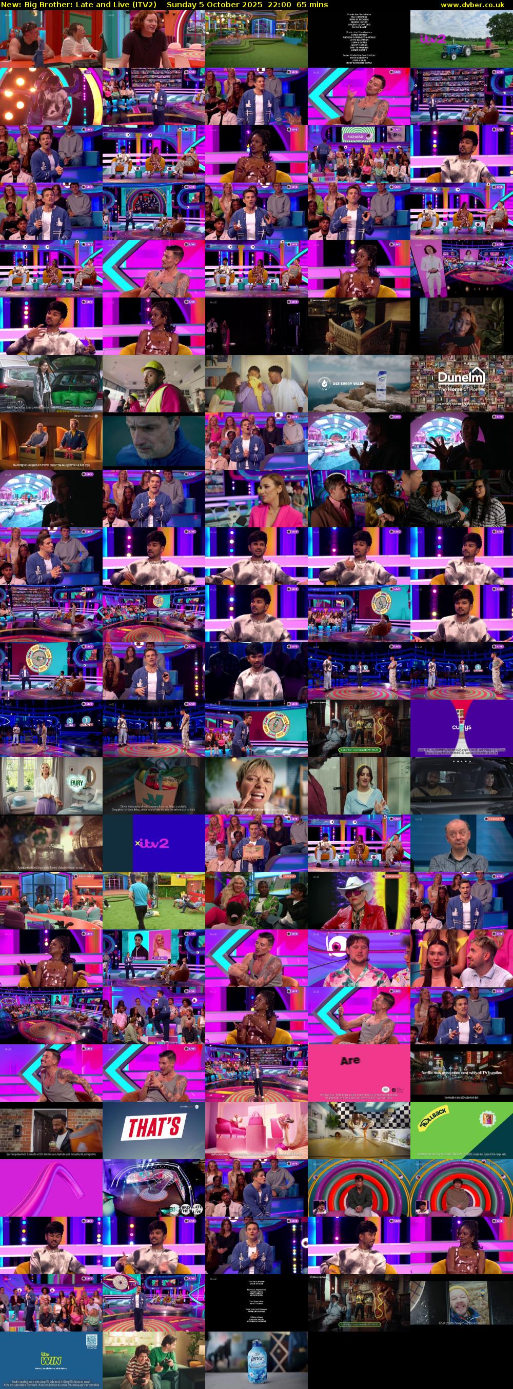 Big Brother: Late and Live (ITV2) Sunday 5 October 2025 22:00 - 23:05