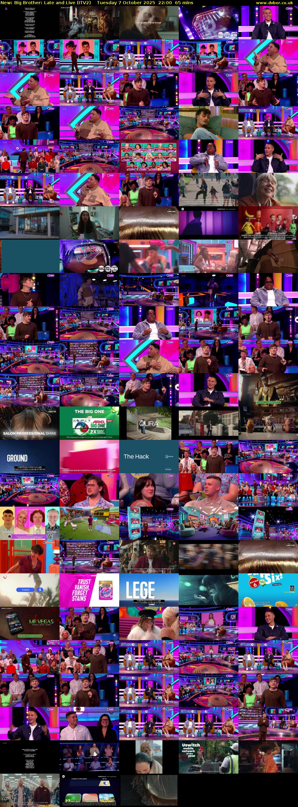 Big Brother: Late and Live (ITV2) Tuesday 7 October 2025 22:00 - 23:05