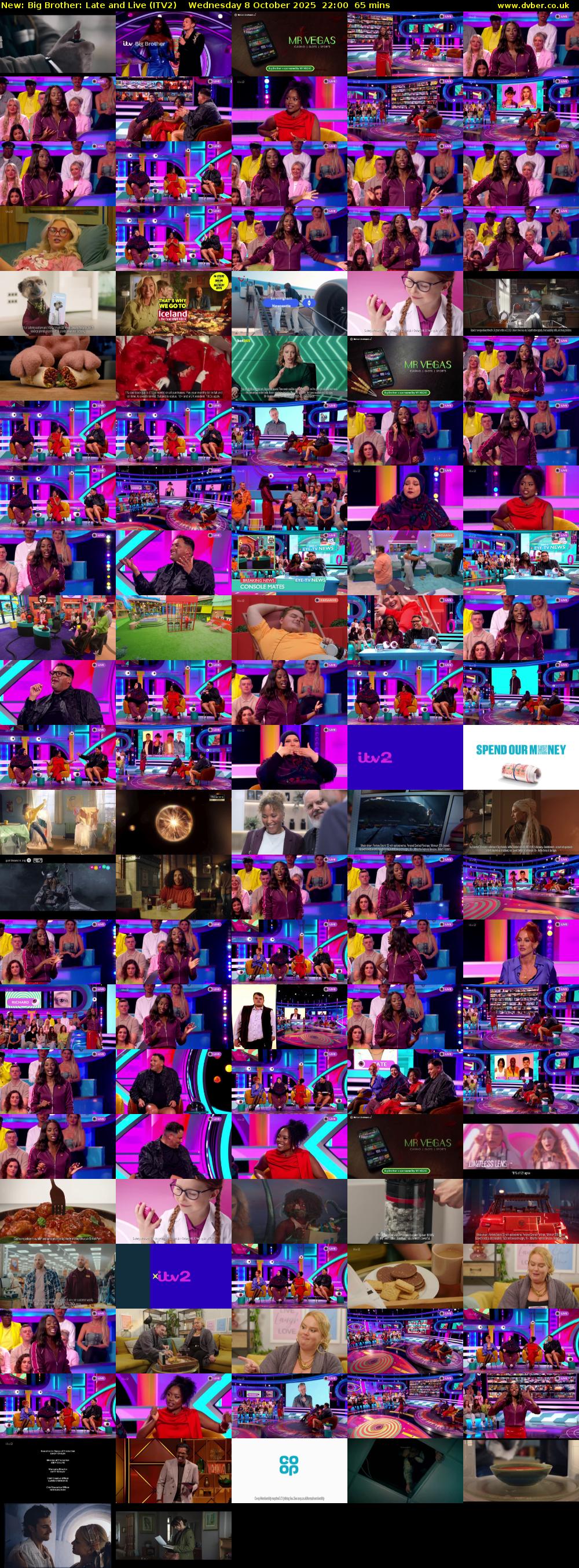 Big Brother: Late and Live (ITV2) Wednesday 8 October 2025 22:00 - 23:05