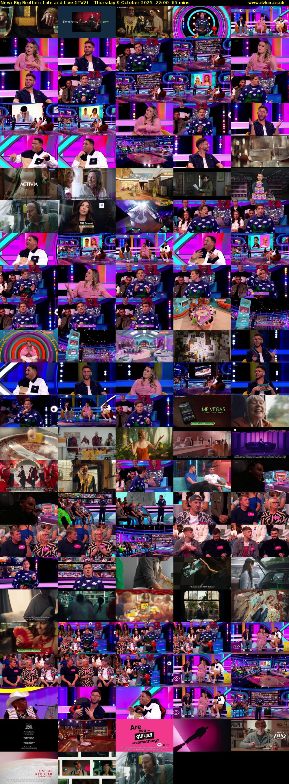 Big Brother: Late and Live (ITV2) Thursday 9 October 2025 22:00 - 23:05