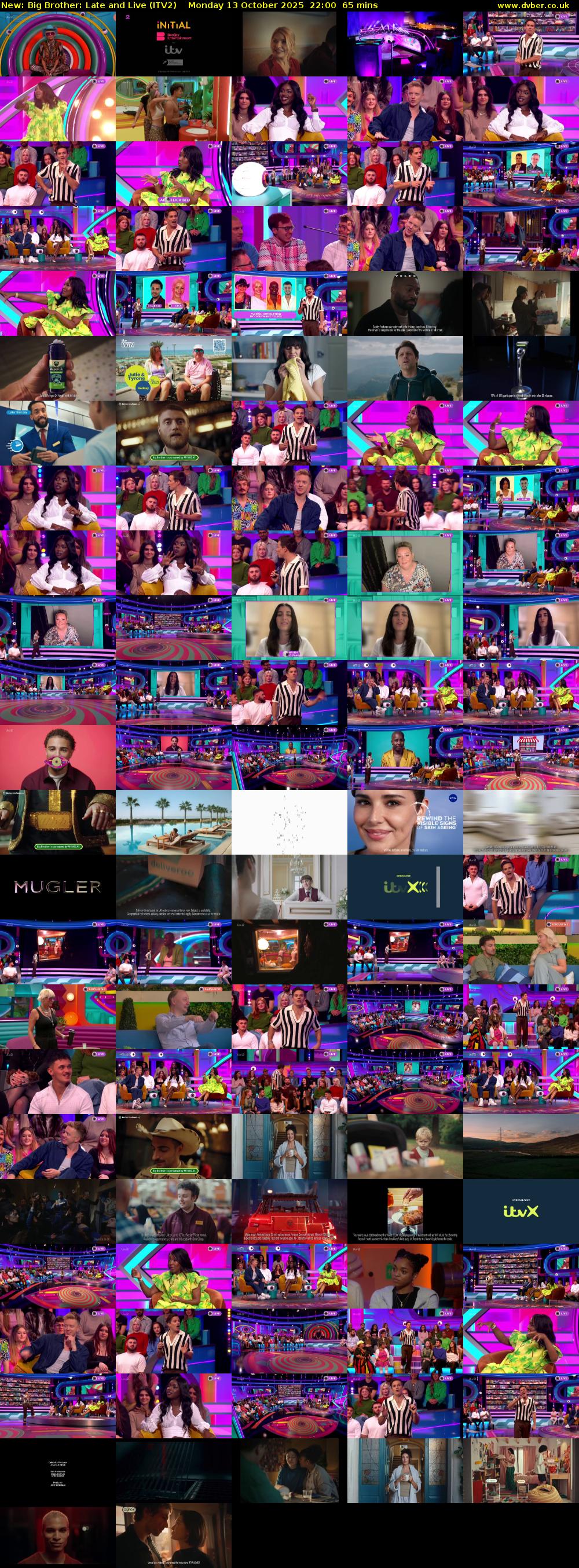 Big Brother: Late and Live (ITV2) Monday 13 October 2025 22:00 - 23:05
