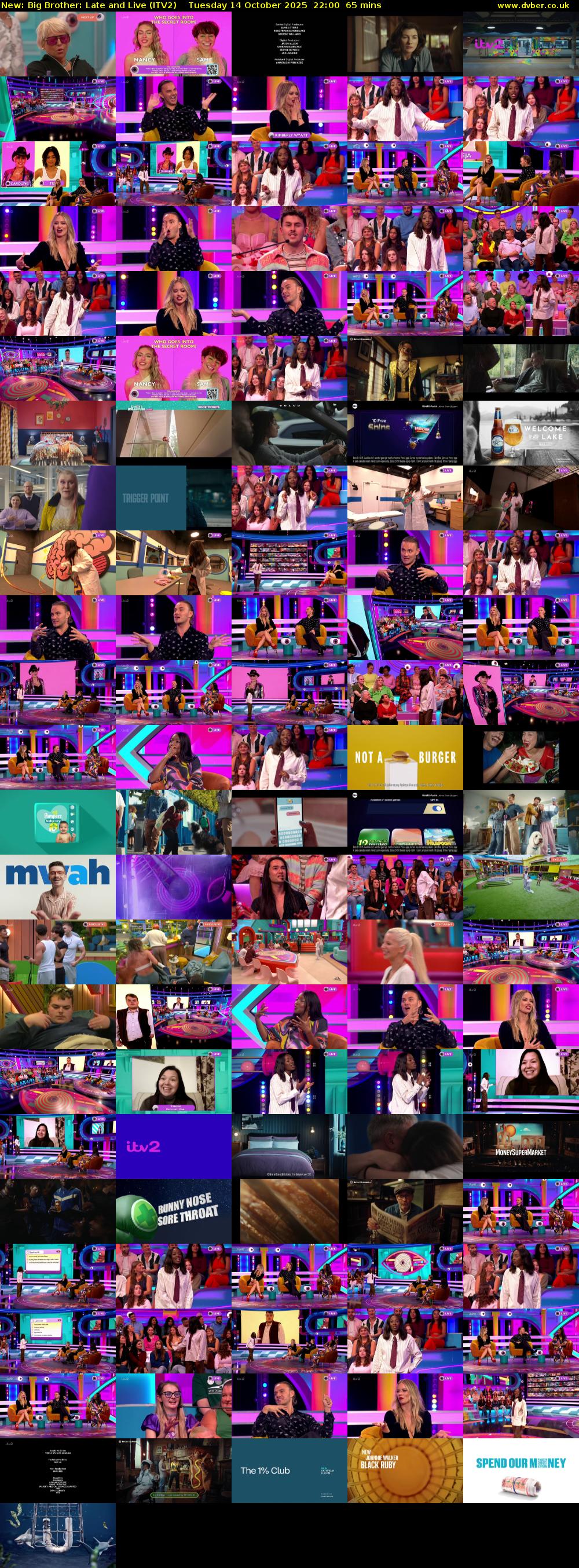 Big Brother: Late and Live (ITV2) Tuesday 14 October 2025 22:00 - 23:05