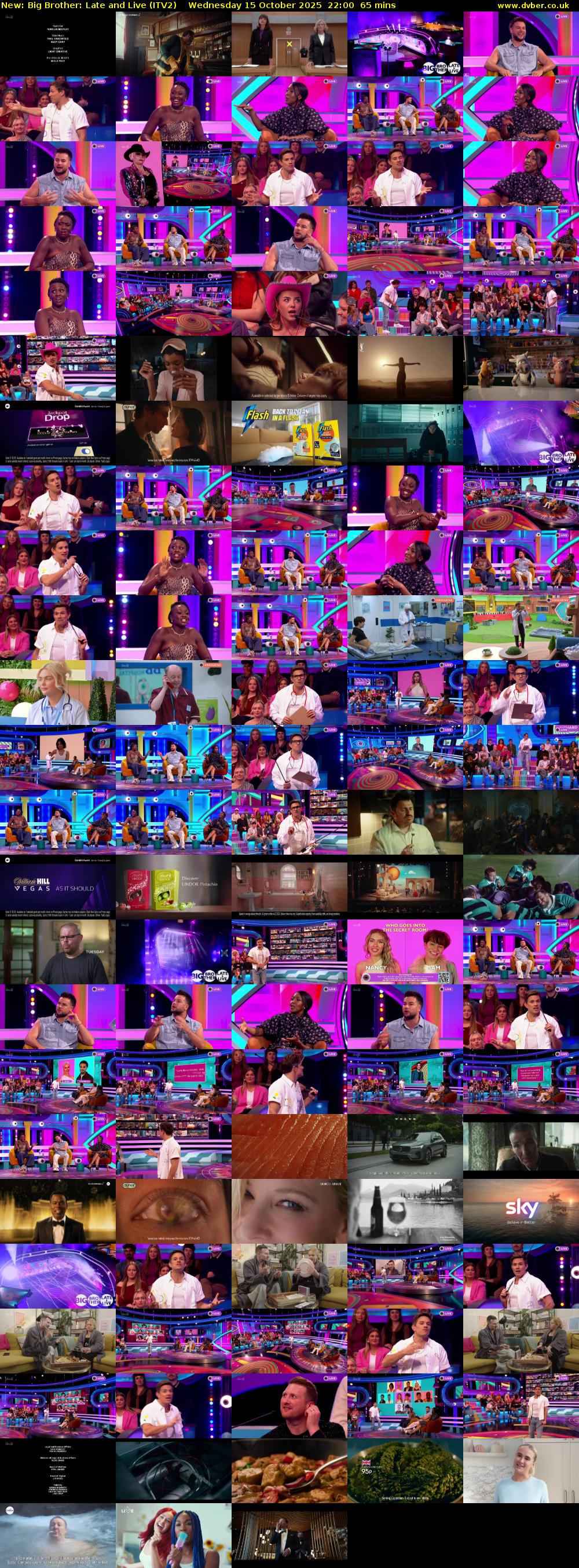 Big Brother: Late and Live (ITV2) Wednesday 15 October 2025 22:00 - 23:05