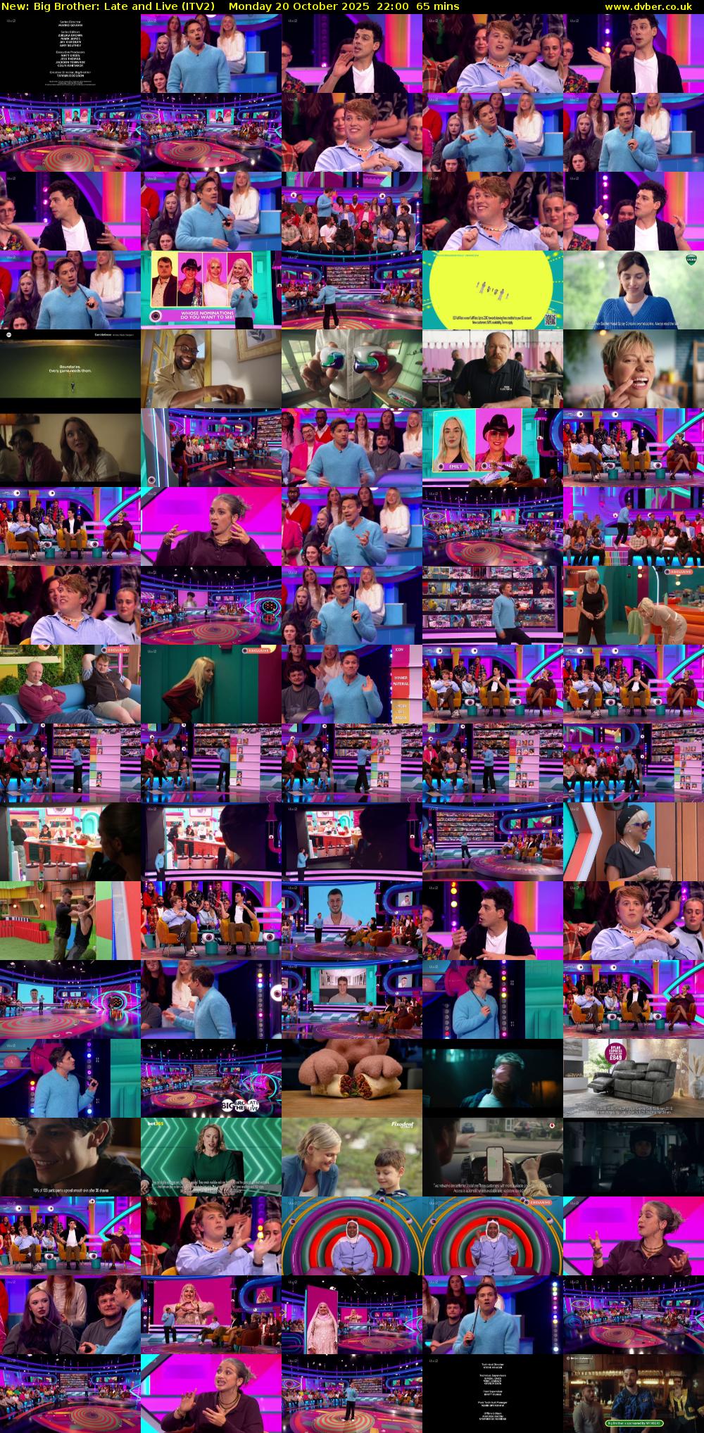 Big Brother: Late and Live (ITV2) Monday 20 October 2025 22:00 - 23:05