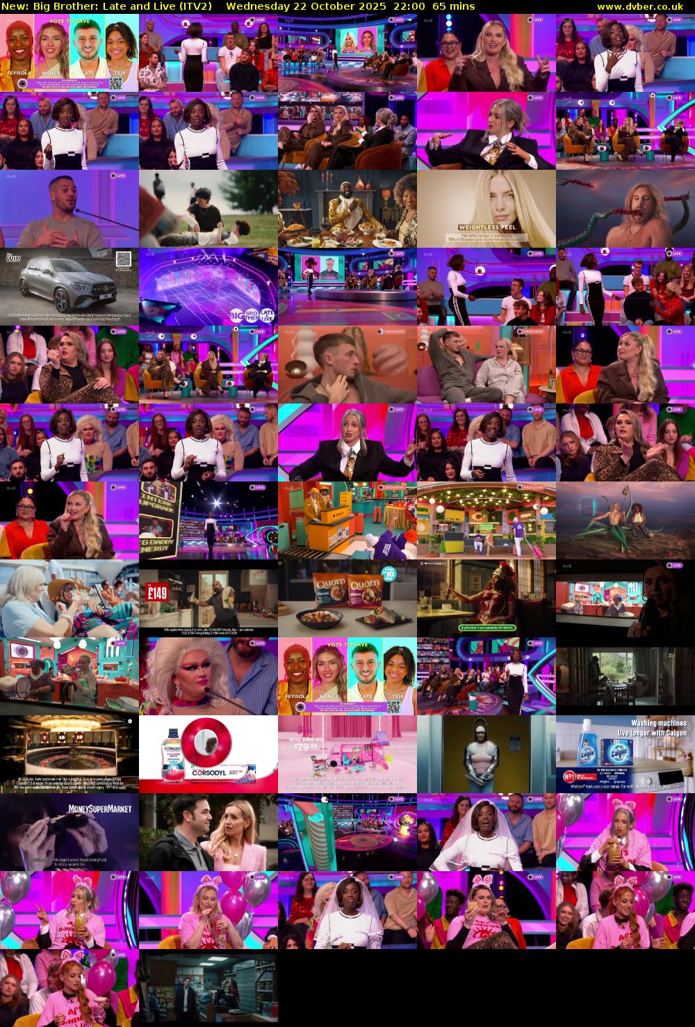 Big Brother: Late and Live (ITV2) Wednesday 22 October 2025 22:00 - 23:05