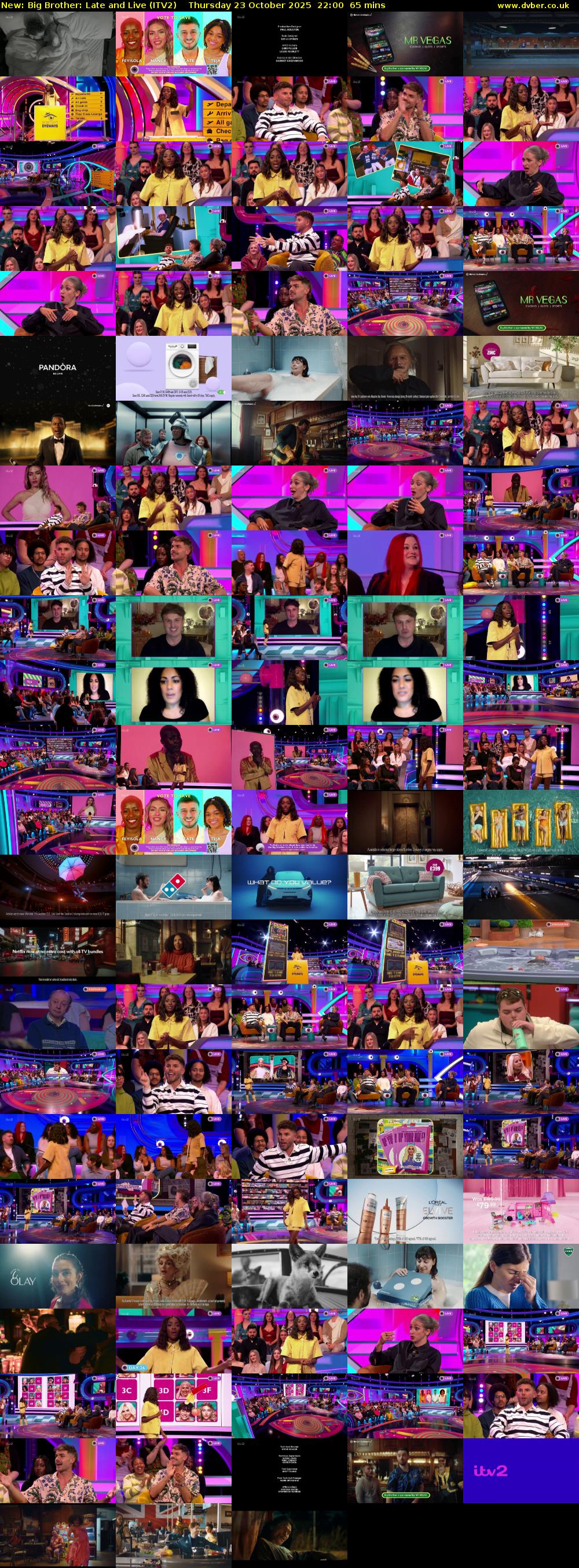 Big Brother: Late and Live (ITV2) Thursday 23 October 2025 22:00 - 23:05