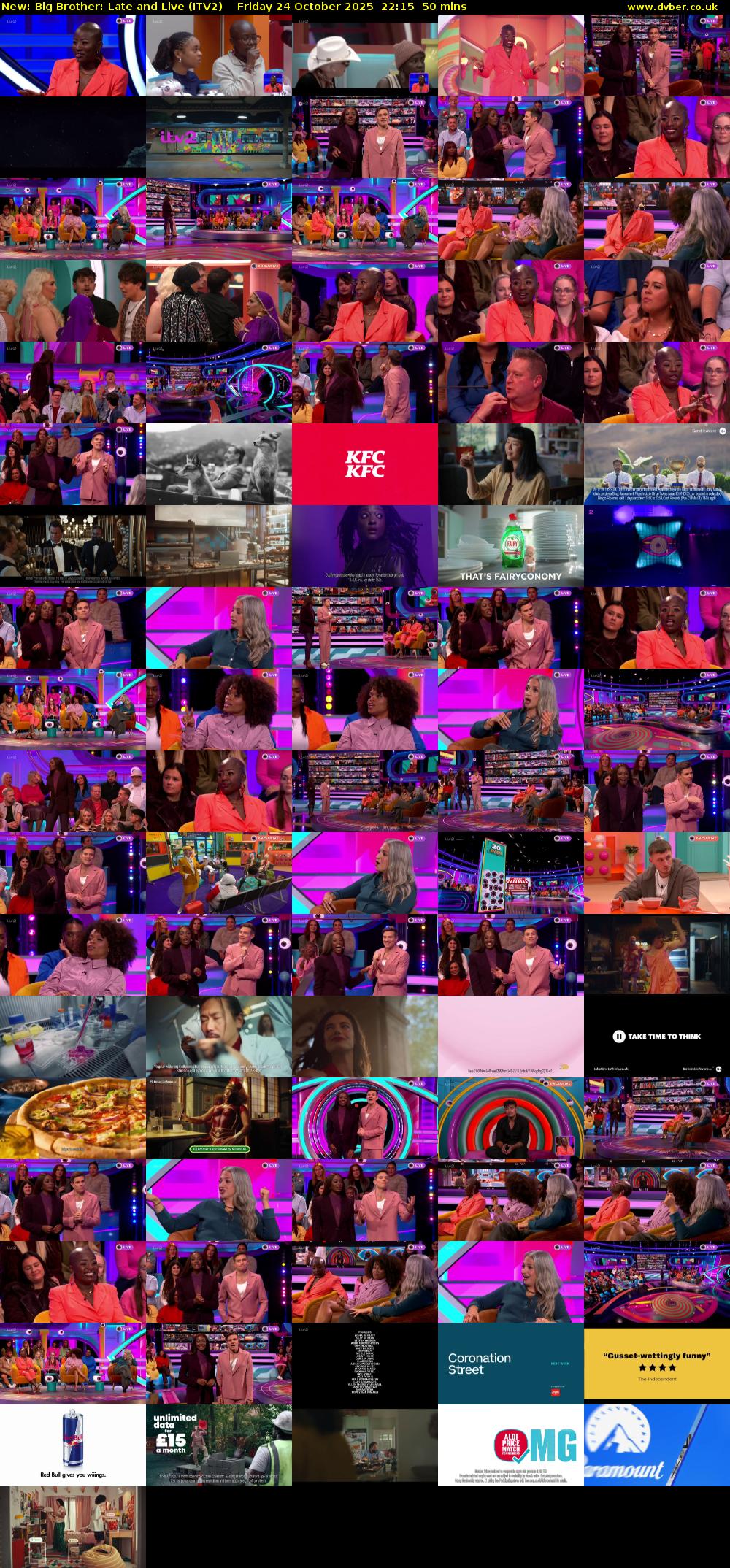 Big Brother: Late and Live (ITV2) Friday 24 October 2025 22:15 - 23:05