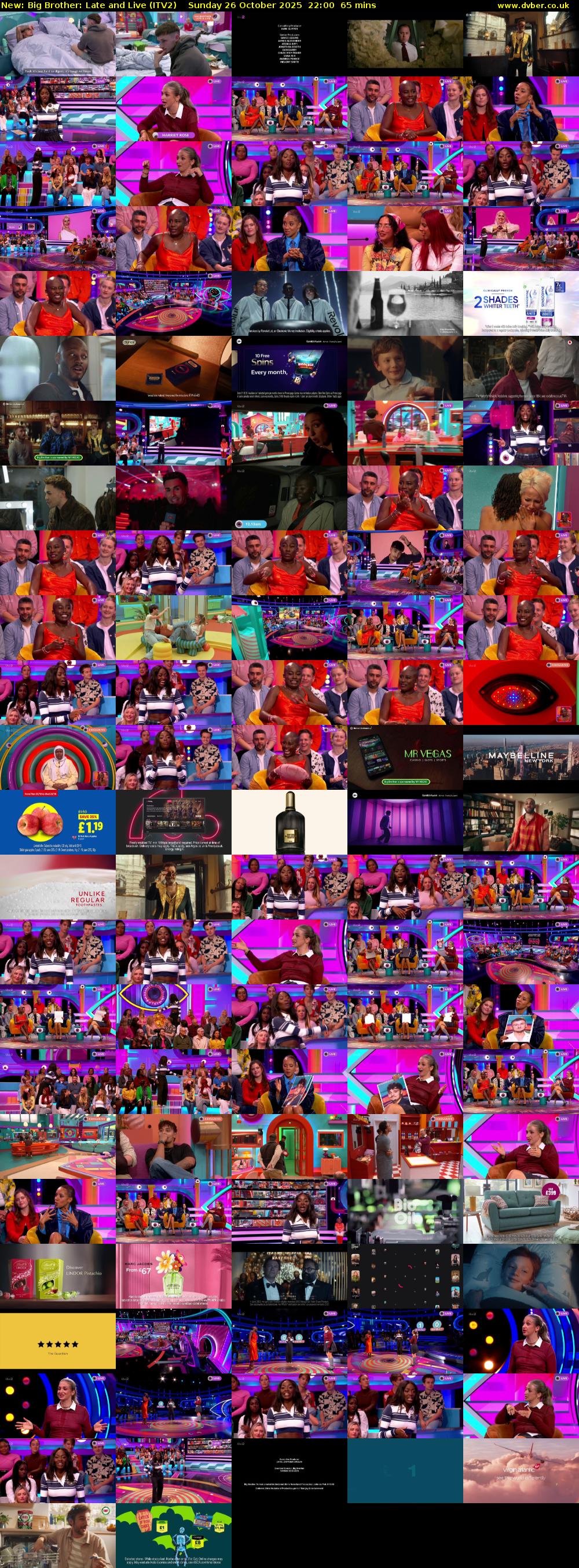 Big Brother: Late and Live (ITV2) Sunday 26 October 2025 22:00 - 23:05