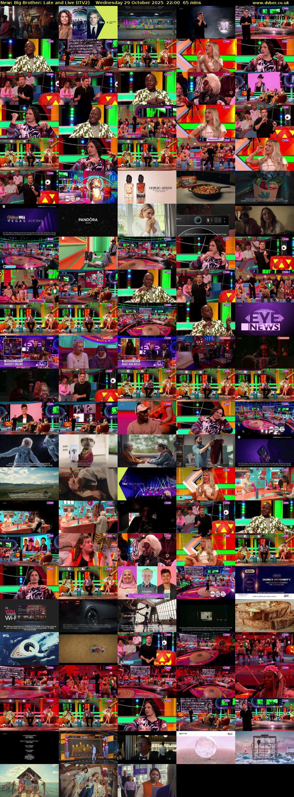 Big Brother: Late and Live (ITV2) Wednesday 29 October 2025 22:00 - 23:05