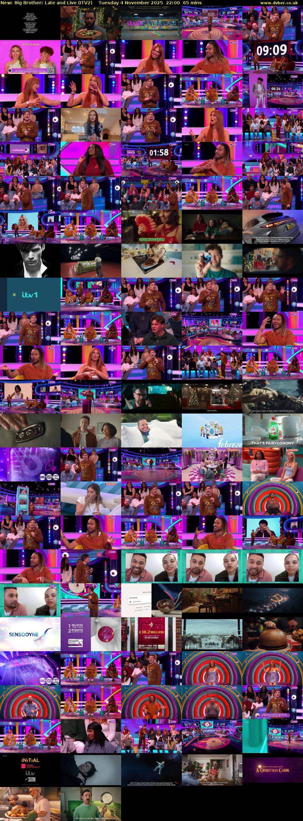 Big Brother: Late and Live (ITV2) Tuesday 4 November 2025 22:00 - 23:05