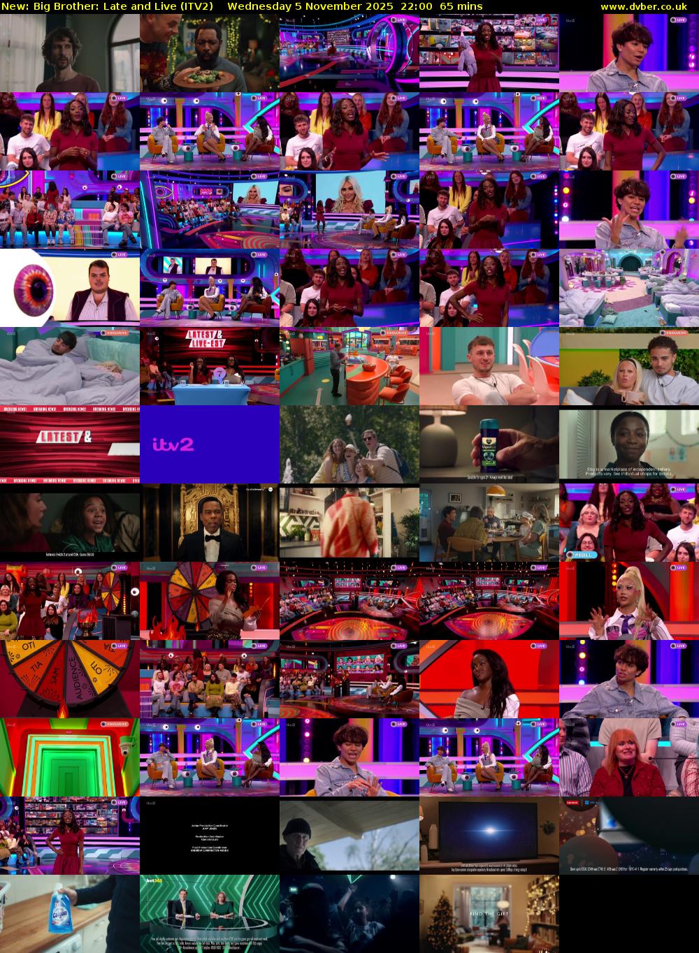 Big Brother: Late and Live (ITV2) Wednesday 5 November 2025 22:00 - 23:05