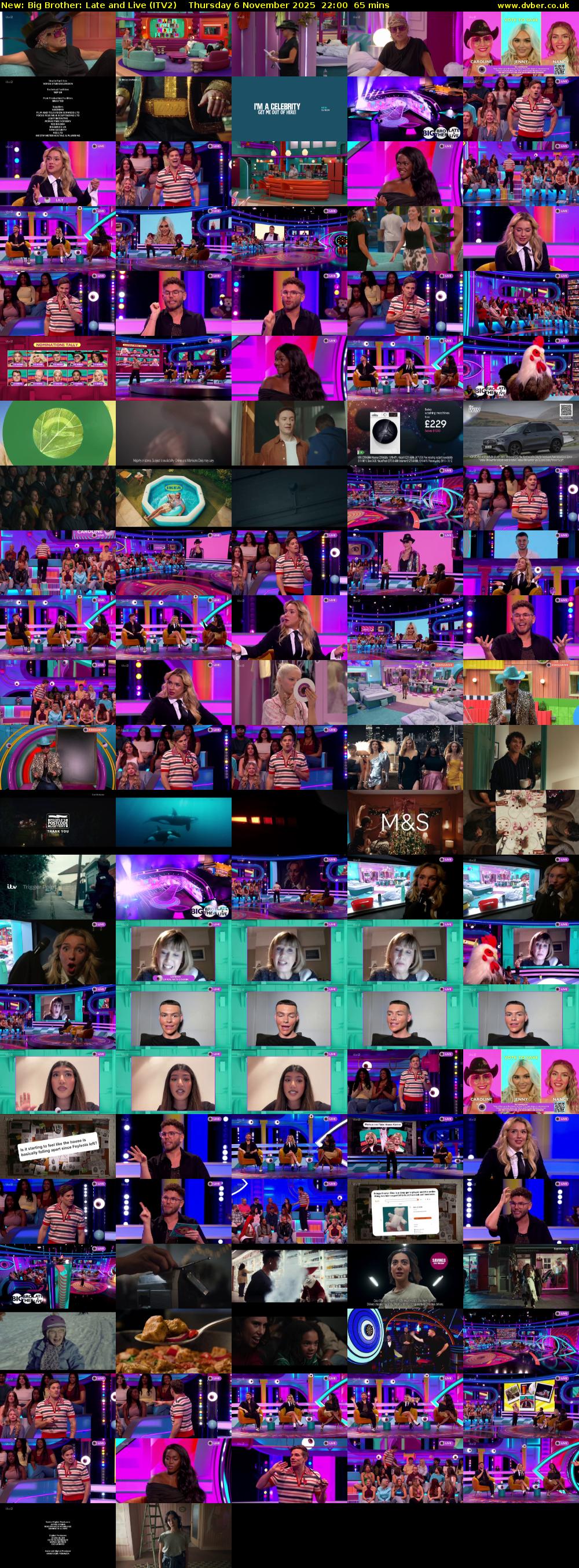 Big Brother: Late and Live (ITV2) Thursday 6 November 2025 22:00 - 23:05