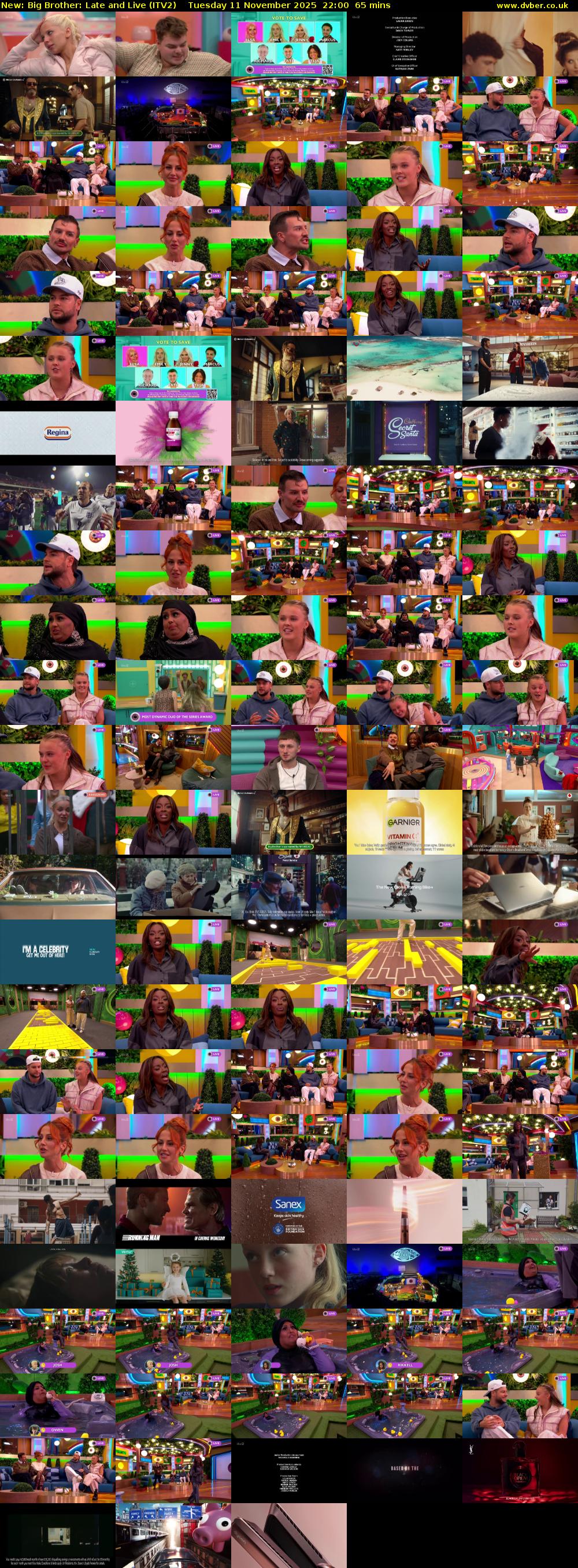 Big Brother: Late and Live (ITV2) Tuesday 11 November 2025 22:00 - 23:05