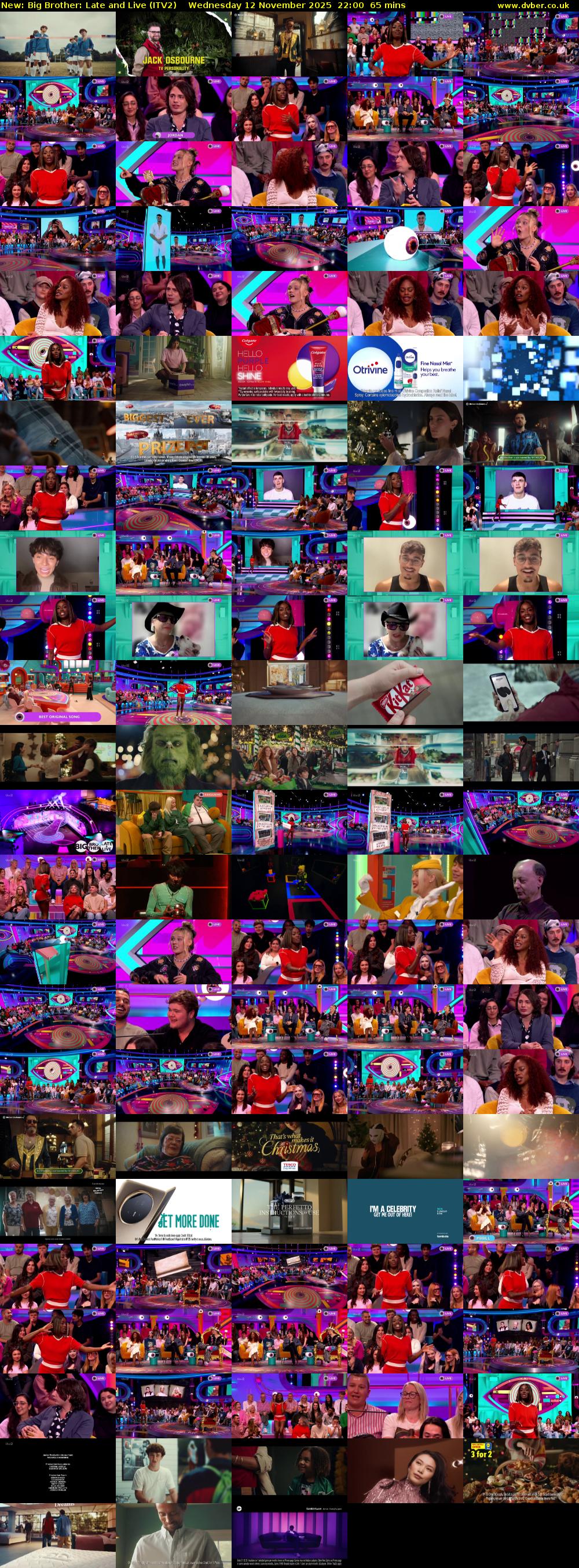 Big Brother: Late and Live (ITV2) Wednesday 12 November 2025 22:00 - 23:05