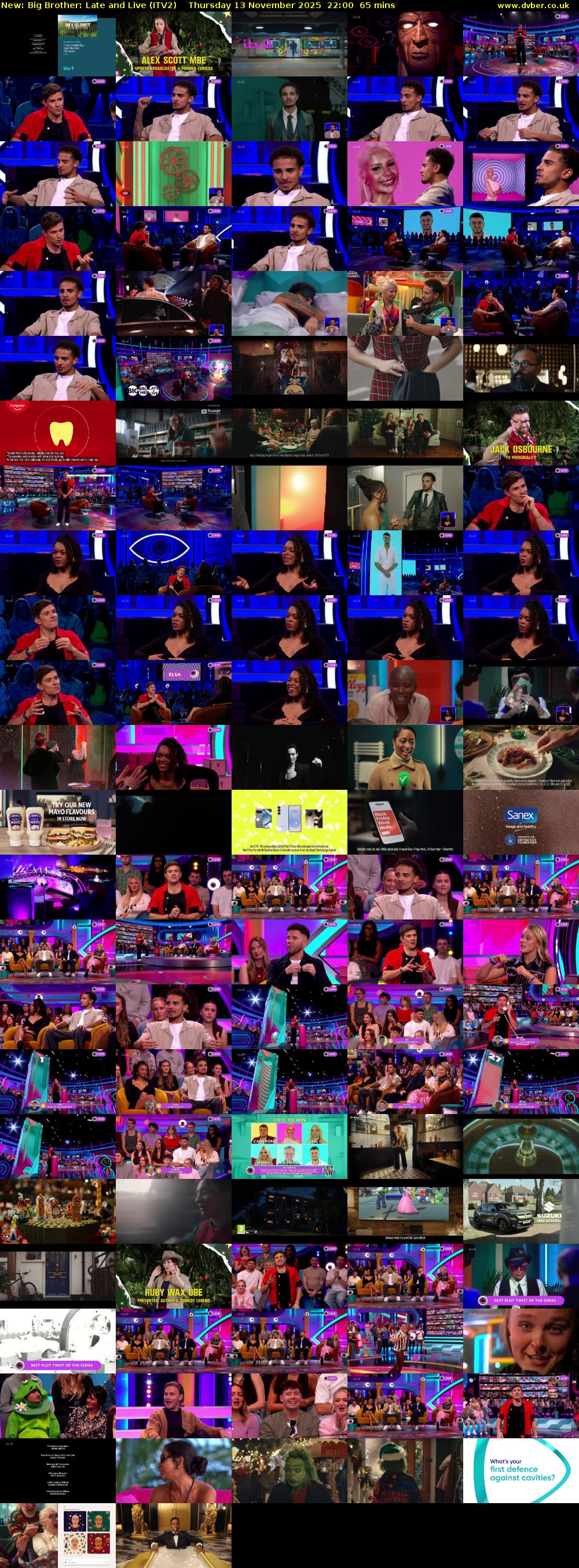 Big Brother: Late and Live (ITV2) Thursday 13 November 2025 22:00 - 23:05