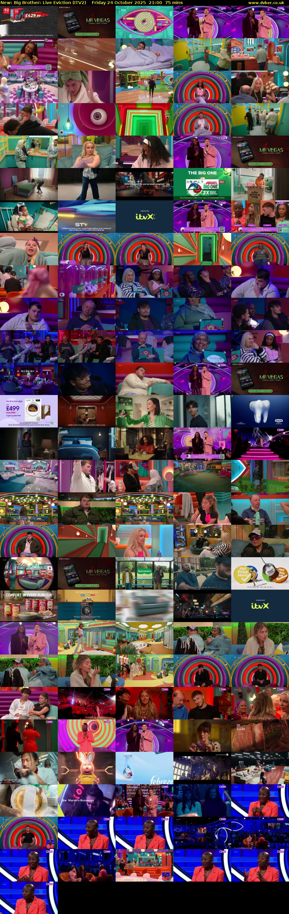 Big Brother: Live Eviction (ITV2) Friday 24 October 2025 21:00 - 22:15