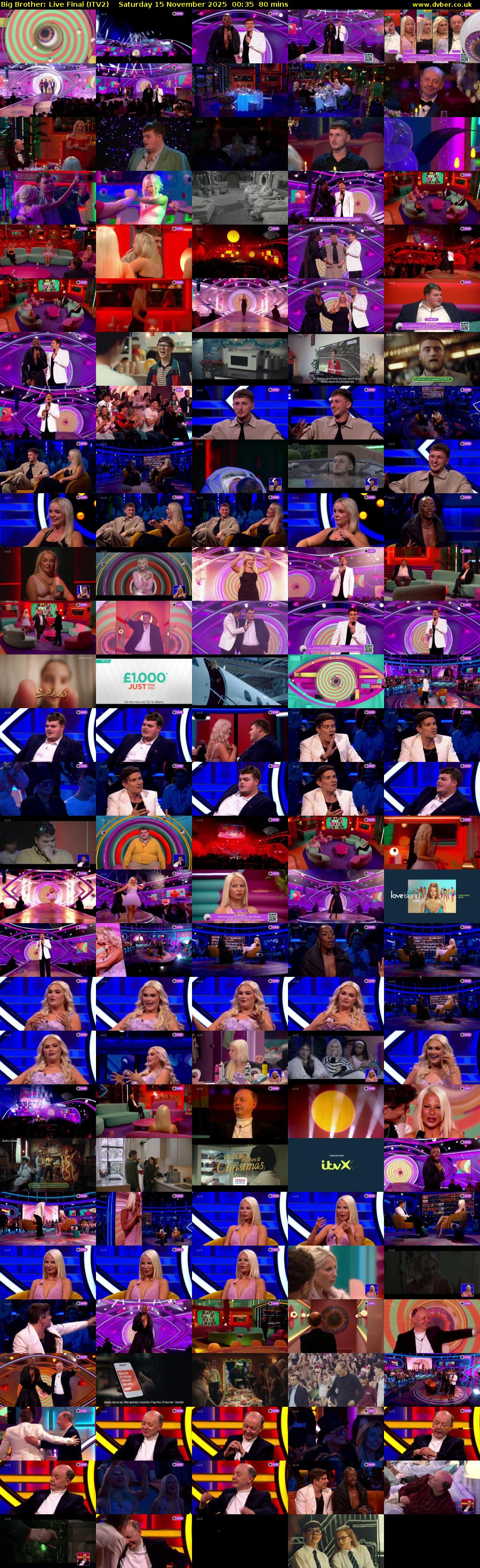 Big Brother: Live Final (ITV2) Saturday 15 November 2025 00:35 - 01:55