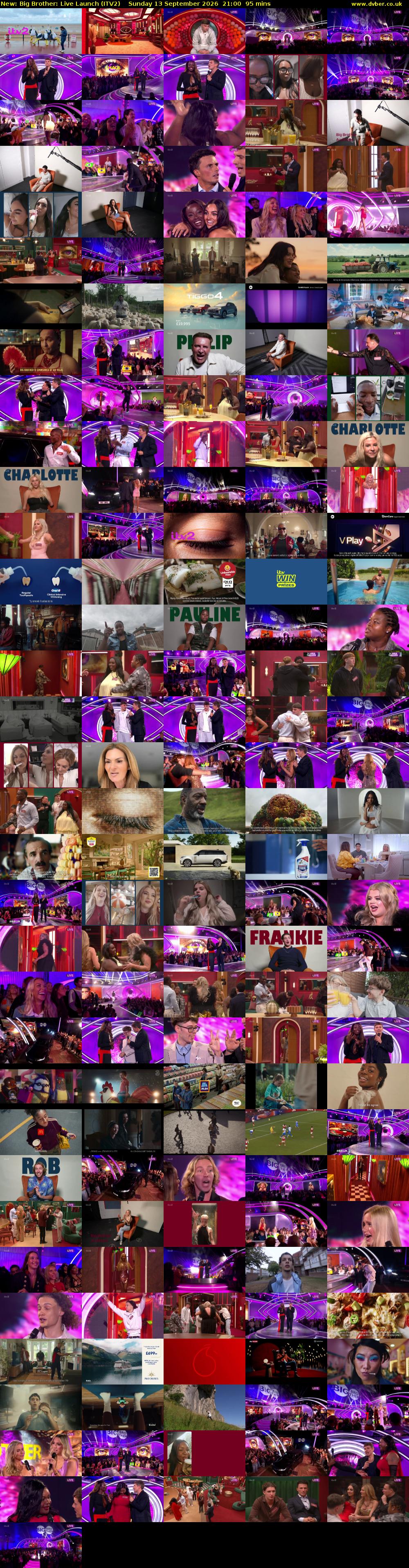 Big Brother: Live Launch (ITV2) Sunday 13 September 2026 21:00 - 22:35
