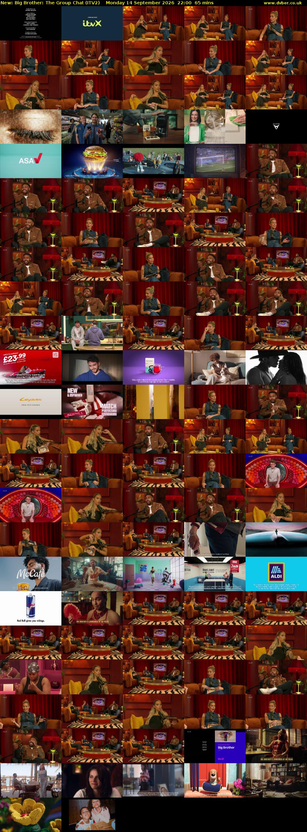 Big Brother: The Group Chat (ITV2) Monday 14 September 2026 22:00 - 23:05