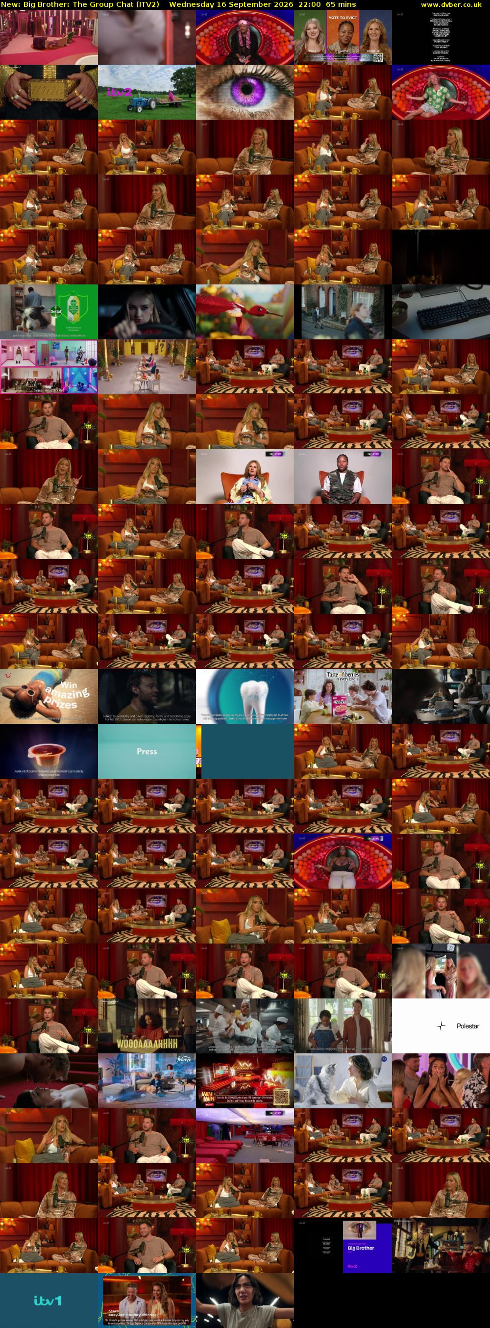 Big Brother: The Group Chat (ITV2) Wednesday 16 September 2026 22:00 - 23:05